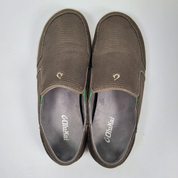 Olukai Men's Brown & Green Mesh Slip-On Casual Shoes 10188-13AP US Size 9 - Picture 7 of 8